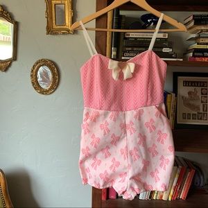 I’m Your Present custom pink bow print romper